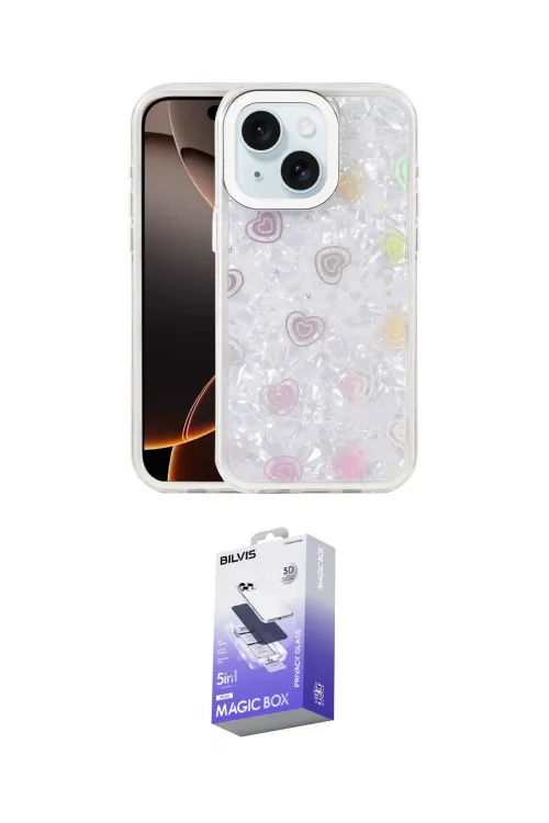 ieg™ iPhone 14 Kılıf Odak Prime - Siyah Bilvis 5in1 5D Magic Hayalet Cam Ekran Koruyucu