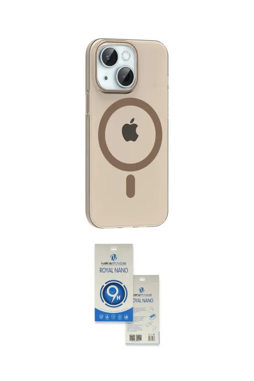 ieg™ iPhone 14 Kılıf Pusula Form Özel Seri - Şeffaf Royal Nano Ekran Koruyucu