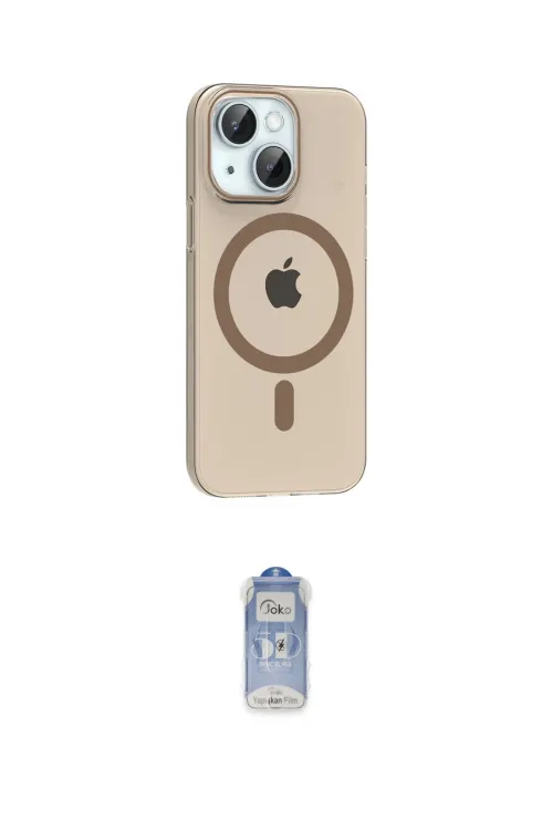 ieg™ iPhone 14 Kılıf Pusula Form Özel Seri - Siyah Joko Magic 5D Cam