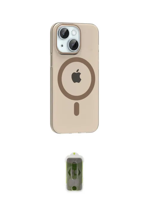 ieg™ iPhone 14 Kılıf Pusula Form Özel Seri - Siyah Joko Magic 5D Hayalet Cam
