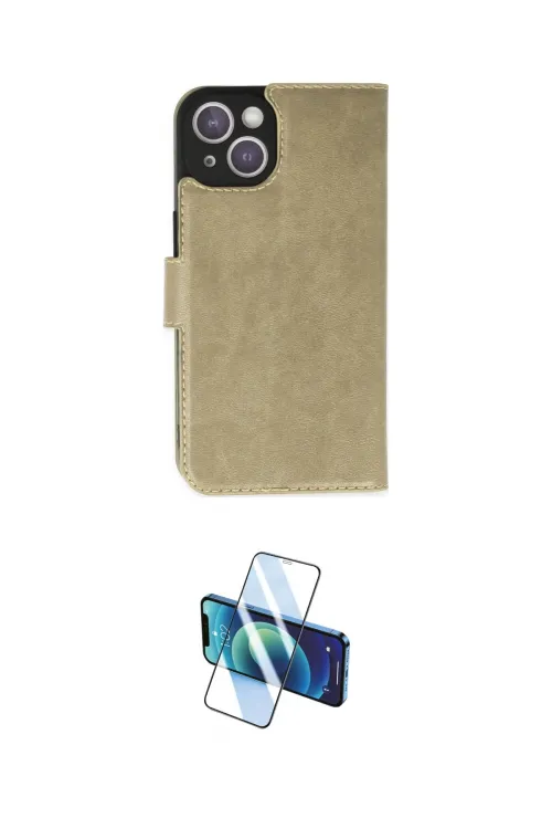 ieg™ iPhone 14 Kılıf Siluet Işık Serisi - Siyah 3D Antistatik Cam Ekran Koruyucu