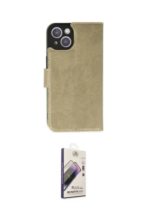 ieg™ iPhone 14 Kılıf Siluet Işık Serisi - Siyah Bilvis 3D Mat Cam Ekran Koruyucu
