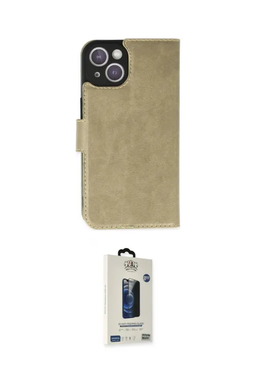 ieg™ iPhone 14 Kılıf Siluet Işık Serisi - Siyah Bilvis Hayalet Cam Ekran Koruyucu