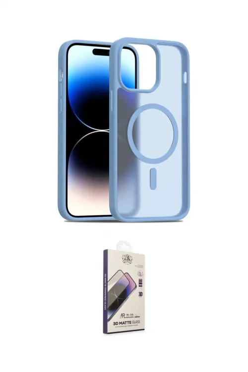 ieg™ iPhone 14 Kılıf Siluet Minimal Prime - Siyah Bilvis 3D Mat Cam Ekran Koruyucu