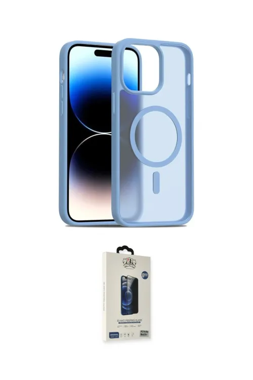 ieg™ iPhone 14 Kılıf Siluet Minimal Prime - Siyah Bilvis Hayalet Cam Ekran Koruyucu