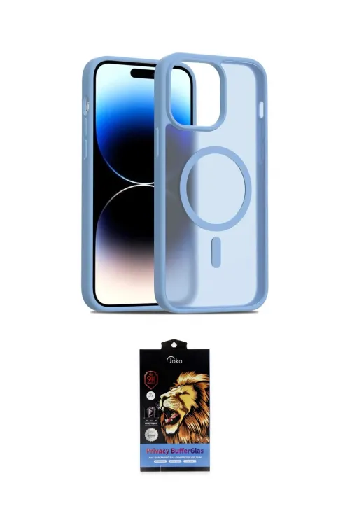 ieg™ iPhone 14 Kılıf Siluet Minimal Prime - Siyah Buffer Hayalet Cam Ekran Koruyucu