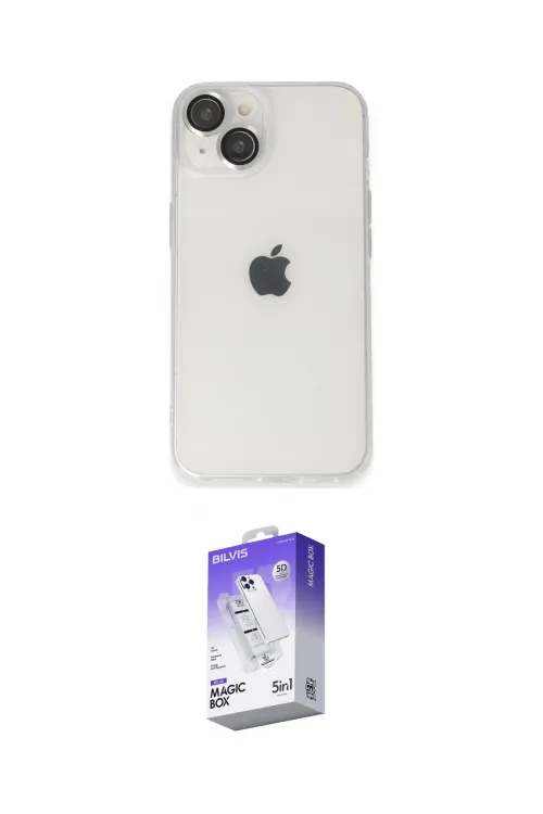 ieg™ iPhone 14 Kılıf Ufuk Minimal Özel Seri - Siyah Bilvis 5in1 3D Magic Cam Ekran Koruyucu