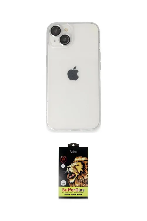 ieg™ iPhone 14 Kılıf Ufuk Minimal Özel Seri - Siyah Buffer Cam Ekran Koruyucu