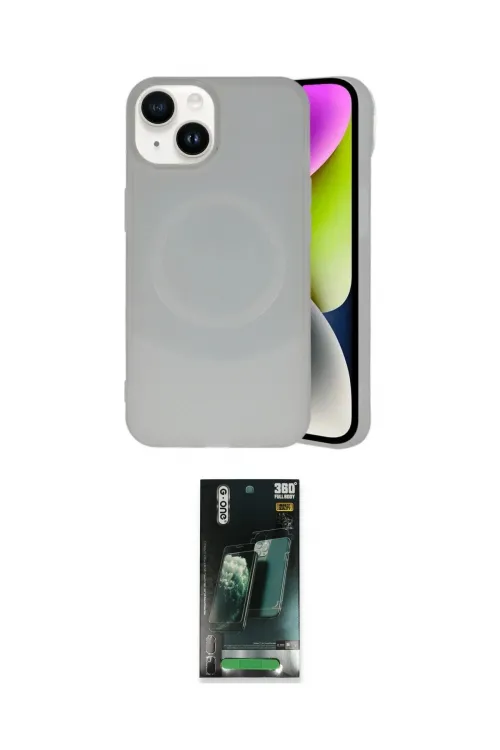 ieg™ iPhone 14 Kılıf Ufuk Serisi - Şeffaf 360 Full Body Arka Koruyucu