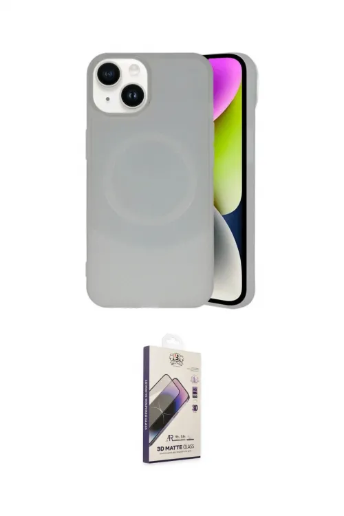 ieg™ iPhone 14 Kılıf Ufuk Serisi - Siyah Bilvis 3D Mat Cam Ekran Koruyucu