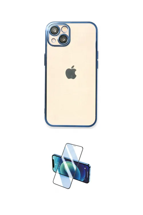 ieg™ iPhone 14 Kılıf Vadi Minimal - Siyah 3D Antistatik Cam Ekran Koruyucu