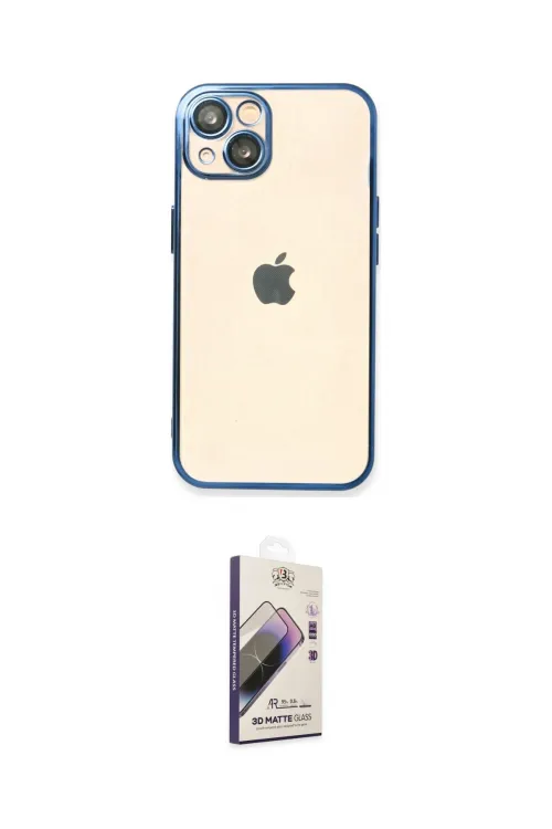 ieg™ iPhone 14 Kılıf Vadi Minimal - Siyah Bilvis 3D Mat Cam Ekran Koruyucu