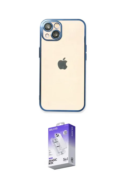 ieg™ iPhone 14 Kılıf Vadi Minimal - Siyah Bilvis 5in1 3D Magic Cam Ekran Koruyucu