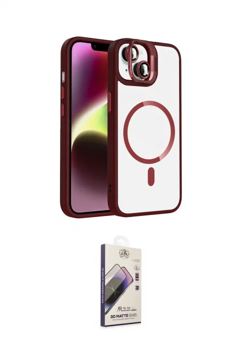 ieg™ iPhone 14 Kılıf Yadigar Asil Koleksiyonu - Siyah Bilvis 3D Mat Cam Ekran Koruyucu