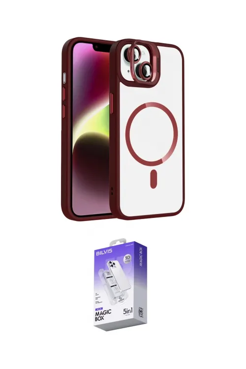 ieg™ iPhone 14 Kılıf Yadigar Asil Koleksiyonu - Siyah Bilvis 5in1 3D Magic Cam Ekran Koruyucu