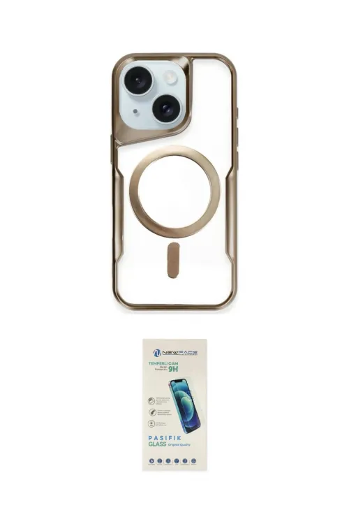ieg™ iPhone 14 Kılıf Yadigar Klasik Özel Seri - Şeffaf Pasifik Cam Ekran Koruyucu