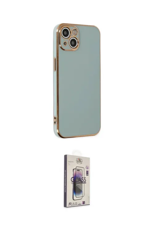 ieg™ iPhone 14 Kılıf Yankı Serisi - Siyah Bilvis 3D Cam Ekran Koruyucu