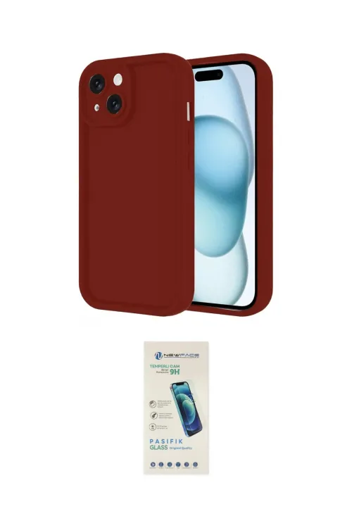 ieg™ iPhone 14 Kılıf Yankı Yansıma Özel Seri - Şeffaf Pasifik Cam Ekran Koruyucu