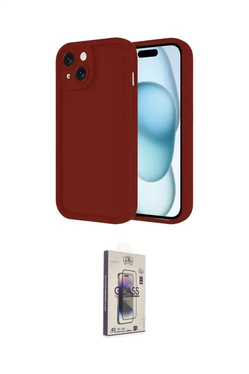 ieg™ iPhone 14 Kılıf Yankı Yansıma Özel Seri - Siyah Bilvis 3D Cam Ekran Koruyucu