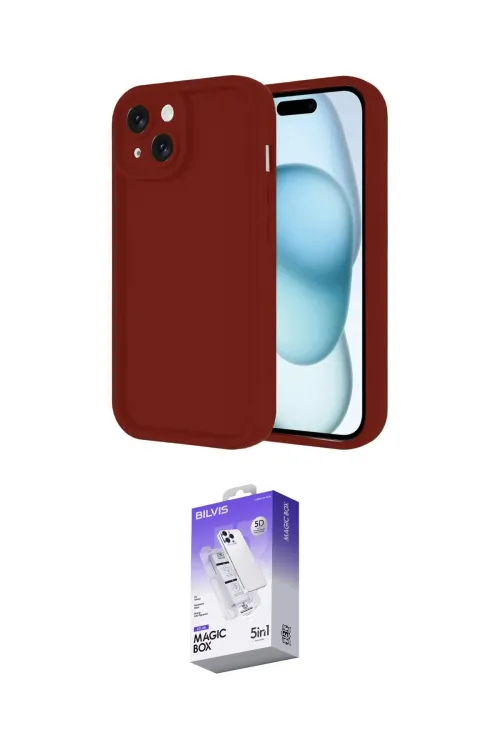 ieg™ iPhone 14 Kılıf Yankı Yansıma Özel Seri - Siyah Bilvis 5in1 3D Magic Cam Ekran Koruyucu