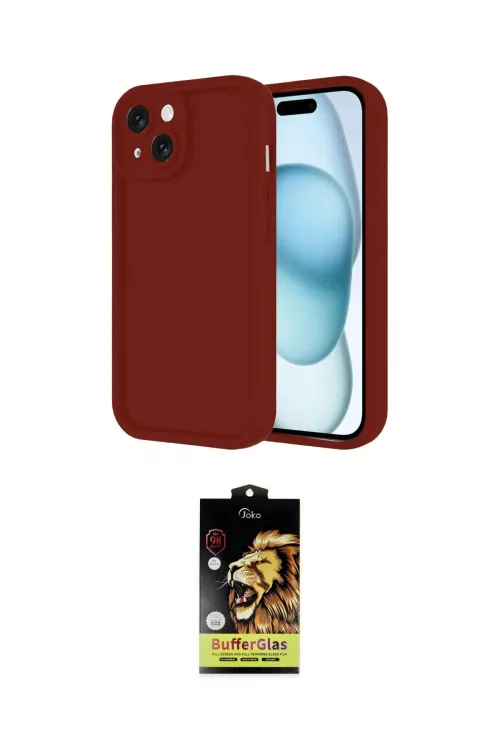 ieg™ iPhone 14 Kılıf Yankı Yansıma Özel Seri - Siyah Buffer Cam Ekran Koruyucu