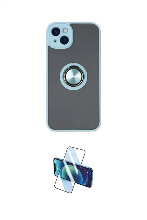 ieg™ iPhone 14 Kılıf Yörünge Çizgi - Siyah 3D Antistatik Cam Ekran Koruyucu