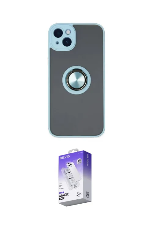ieg™ iPhone 14 Kılıf Yörünge Çizgi - Siyah Bilvis 5in1 3D Magic Cam Ekran Koruyucu