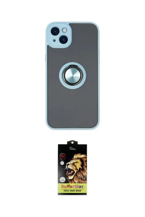 ieg™ iPhone 14 Kılıf Yörünge Çizgi - Siyah Buffer Cam Ekran Koruyucu