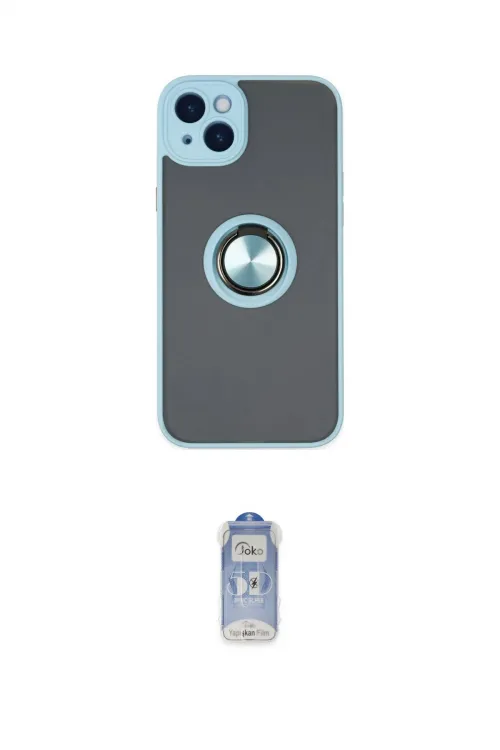 ieg™ iPhone 14 Kılıf Yörünge Çizgi - Siyah Joko Magic 5D Cam