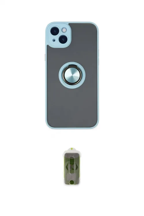 ieg™ iPhone 14 Kılıf Yörünge Çizgi - Siyah Joko Magic 5D Hayalet Cam