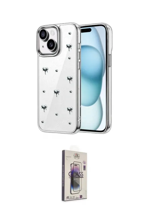 ieg™ iPhone 14 Kılıf Yörünge Form - Siyah Bilvis 3D Cam Ekran Koruyucu