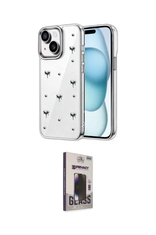 ieg™ iPhone 14 Kılıf Yörünge Form - Siyah Bilvis Hayalet Cam Ekran Koruyucu