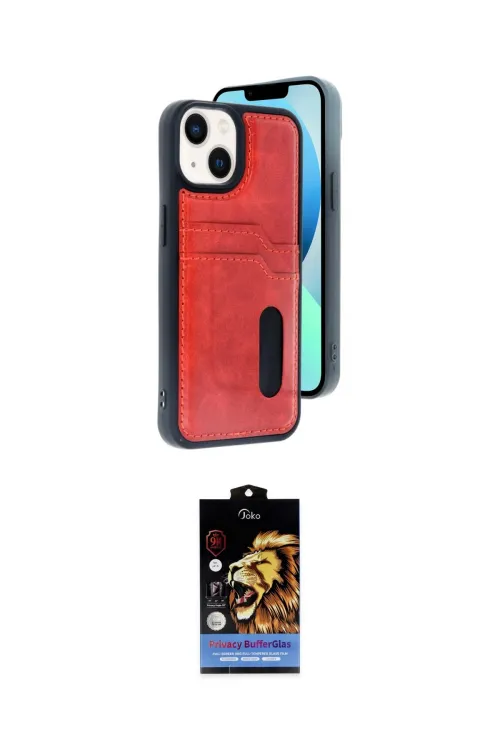 ieg™ iPhone 14 Kılıf Yörünge Işık Serisi - Siyah Buffer Hayalet Cam Ekran Koruyucu