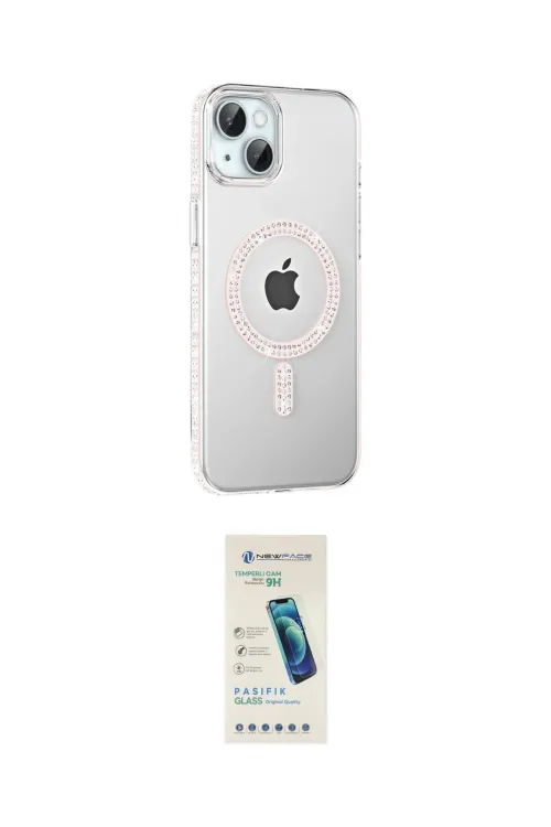 ieg™ iPhone 14 Kılıf Yörünge Koleksiyonu - Şeffaf Pasifik Cam Ekran Koruyucu
