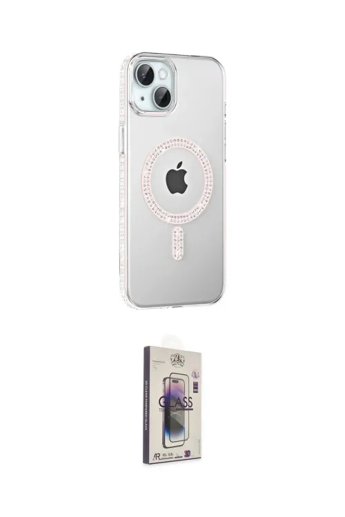 ieg™ iPhone 14 Kılıf Yörünge Koleksiyonu - Siyah Bilvis 3D Cam Ekran Koruyucu