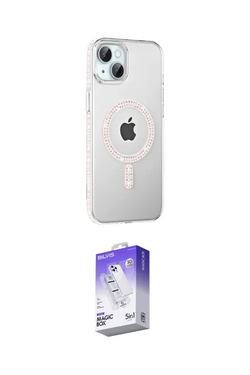 ieg™ iPhone 14 Kılıf Yörünge Koleksiyonu - Siyah Bilvis 5in1 3D Magic Cam Ekran Koruyucu