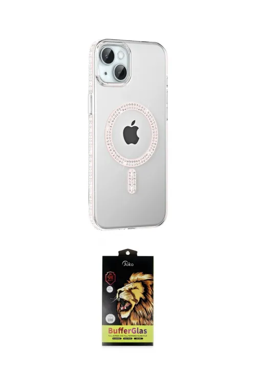 ieg™ iPhone 14 Kılıf Yörünge Koleksiyonu - Siyah Buffer Cam Ekran Koruyucu