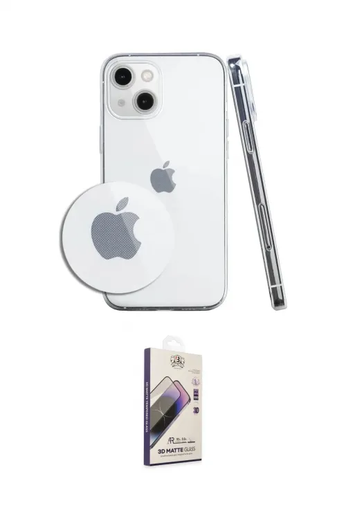 ieg™ iPhone 14 Kılıf Zirve Doku - Siyah Bilvis 3D Mat Cam Ekran Koruyucu