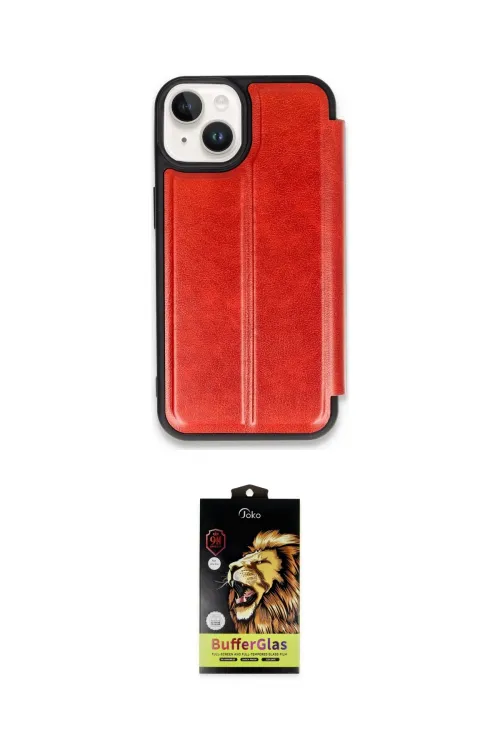 ieg™ iPhone 14 Kılıf Zirve Yansıma Serisi - Siyah Buffer Cam Ekran Koruyucu