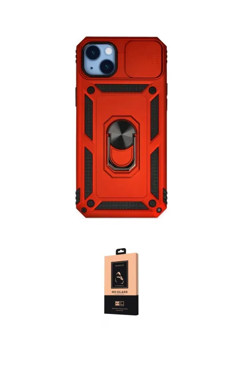 ieg™ iPhone 14 Plus Kılıf Ahenk Klasik - Şeffaf Maxco Cam Ekran Koruyucu