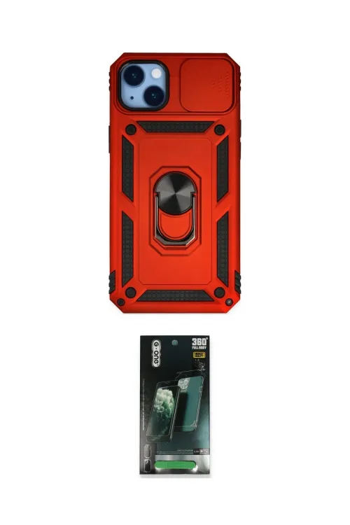 ieg™ iPhone 14 Plus Kılıf Ahenk Klasik - Siyah 360 Mat Full Body Arka Koruyucu
