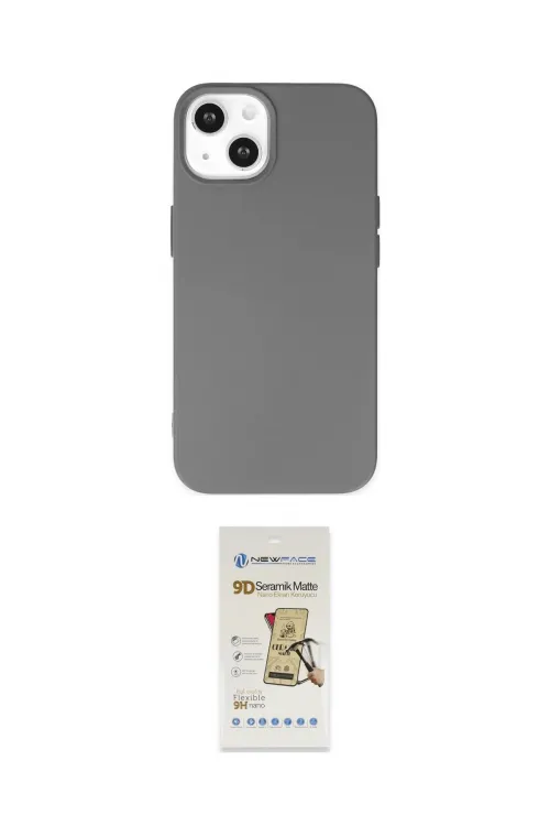 ieg™ iPhone 14 Plus Kılıf Ahenk Serisi - Siyah Mat Seramik Nano Ekran Koruyucu