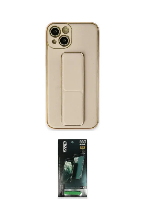ieg™ iPhone 14 Plus Kılıf Akış Doku - Siyah 360 Mat Full Body Arka Koruyucu