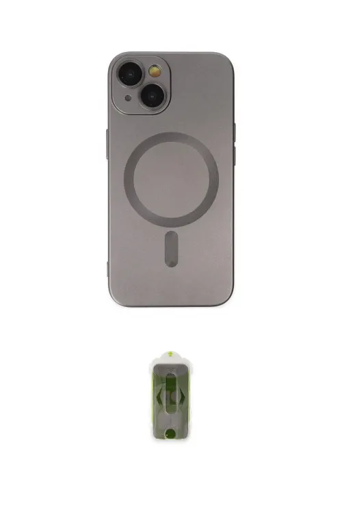 ieg™ iPhone 14 Plus Kılıf Akış Minimal Özel Seri - Siyah Joko Magic 5D Hayalet Cam