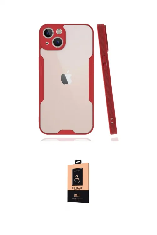 ieg™ iPhone 14 Plus Kılıf Atlas Asil Serisi - Şeffaf Maxco Cam Ekran Koruyucu