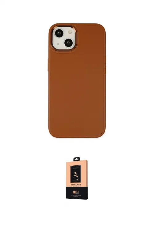 ieg™ iPhone 14 Plus Kılıf Çekirdek Çizgi - Şeffaf Maxco Cam Ekran Koruyucu