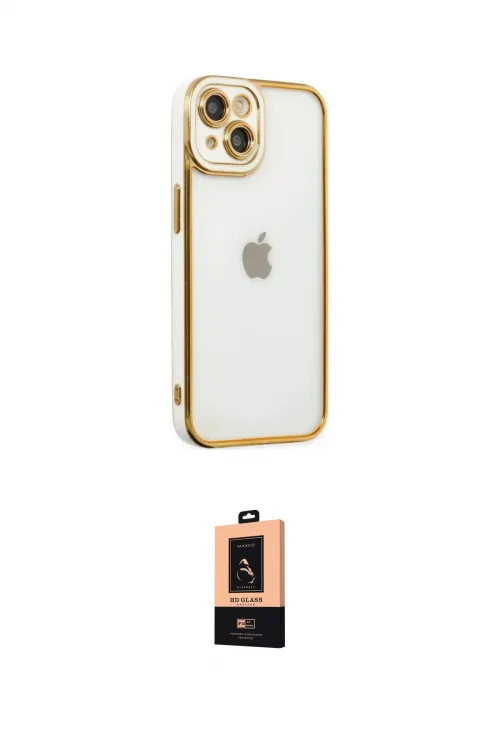 ieg™ iPhone 14 Plus Kılıf Çekirdek Klasik Serisi - Şeffaf Maxco Cam Ekran Koruyucu