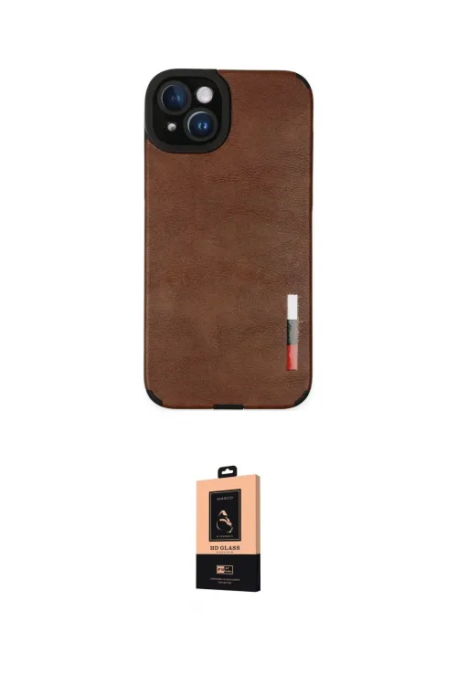 ieg™ iPhone 14 Plus Kılıf Doruk Asil Koleksiyonu - Şeffaf Maxco Cam Ekran Koruyucu