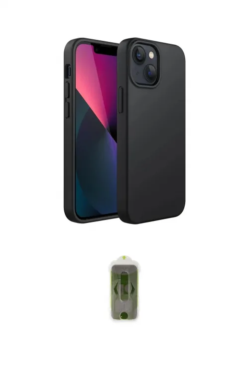 ieg™ iPhone 14 Plus Kılıf Kozmos Yansıma Özel Seri - Siyah Joko Magic 5D Hayalet Cam