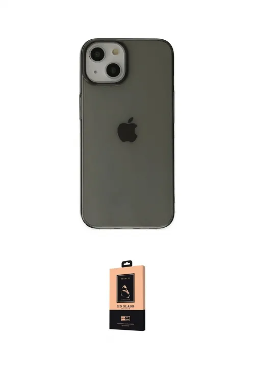 ieg™ iPhone 14 Plus Kılıf Kutup Doku Koleksiyonu - Şeffaf Maxco Cam Ekran Koruyucu